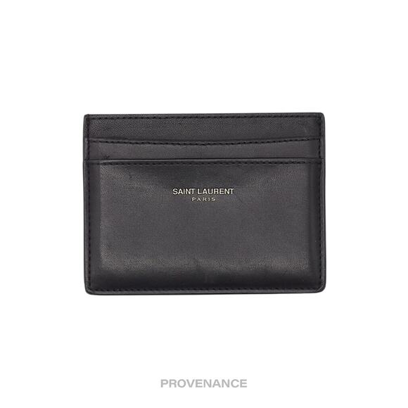 🔴 Saint Laurent Paris SLP Card Wallet - Black Leather - Picture 1 of 7